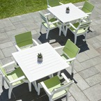 SYM envirowood dining furniture, available in 18 colours