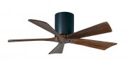 Irene Hugger DC-ceiling fan  107 cm, black, 5 walnut finish wooden blades
