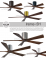Irene Hugger DC-ceiling fan  132 cm, polished chrome, 5 walnut finish wooden blades