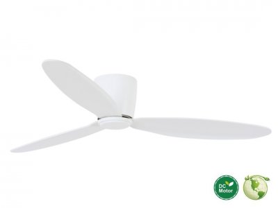 Radar Hugger DC-ceiling fan  132 cm, white, ideal for low ceilings