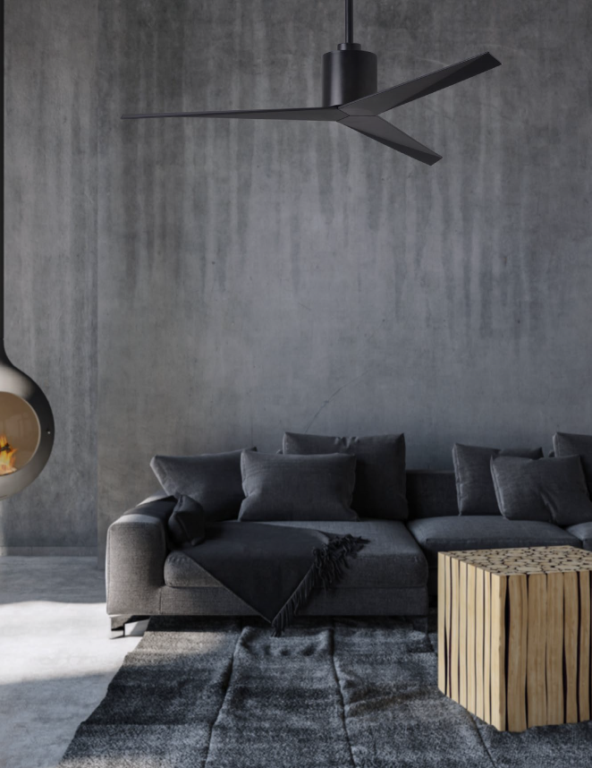 Ventilador de techo NAN en ambiente interior contemporáneo, diseño ligero y discreto