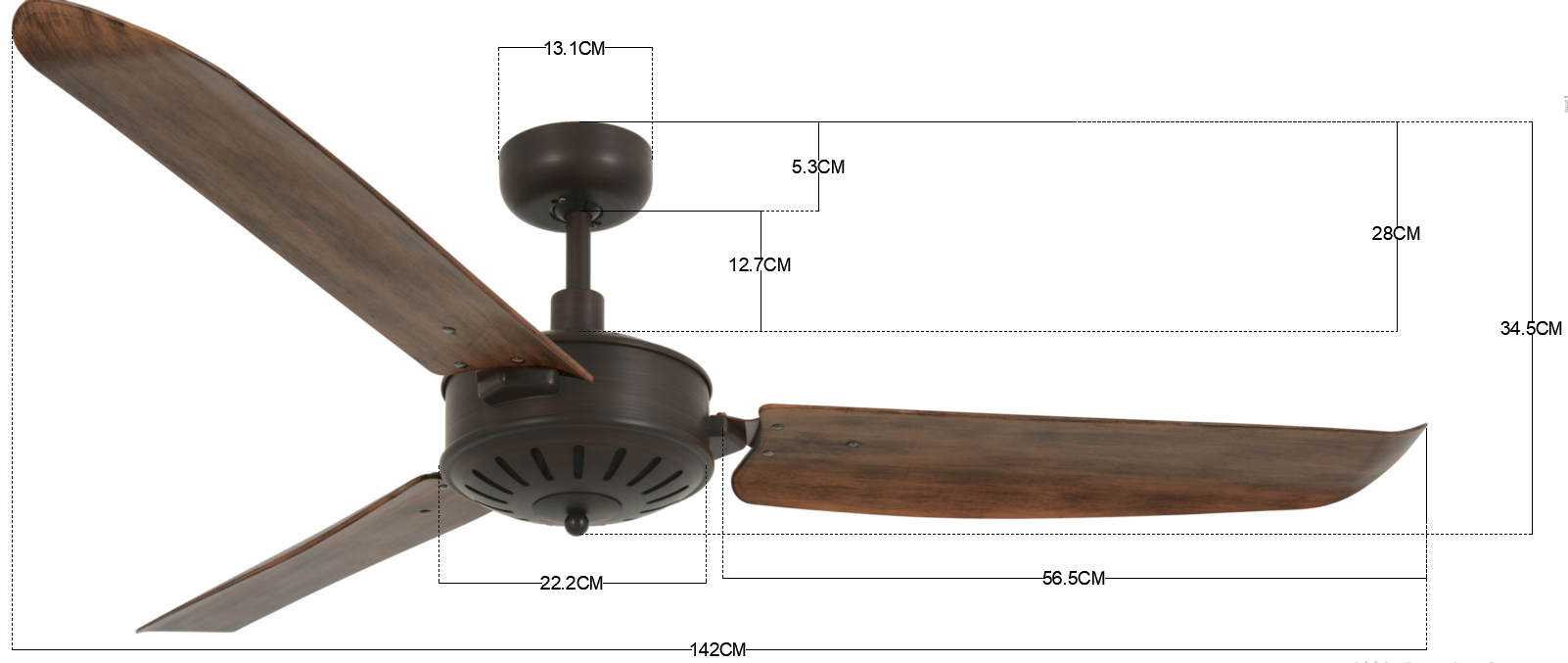 Carolina Deckenventilator Ø 142 cm, oil-rubbed bronze