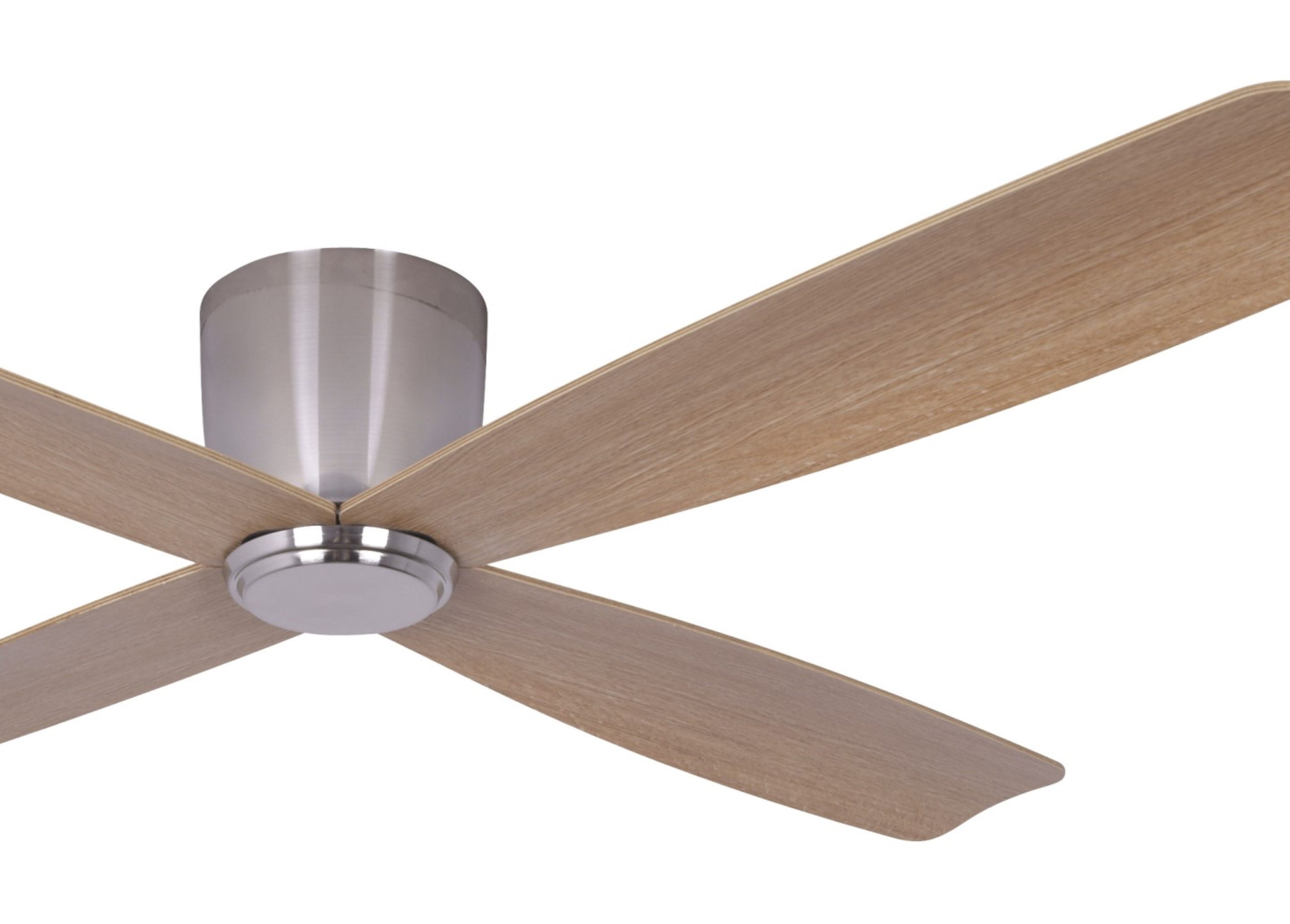 Fraser Hugger DC-Deckenventilator Ø 132 cm, chrom gebürstet, ideal für niedrige Räume