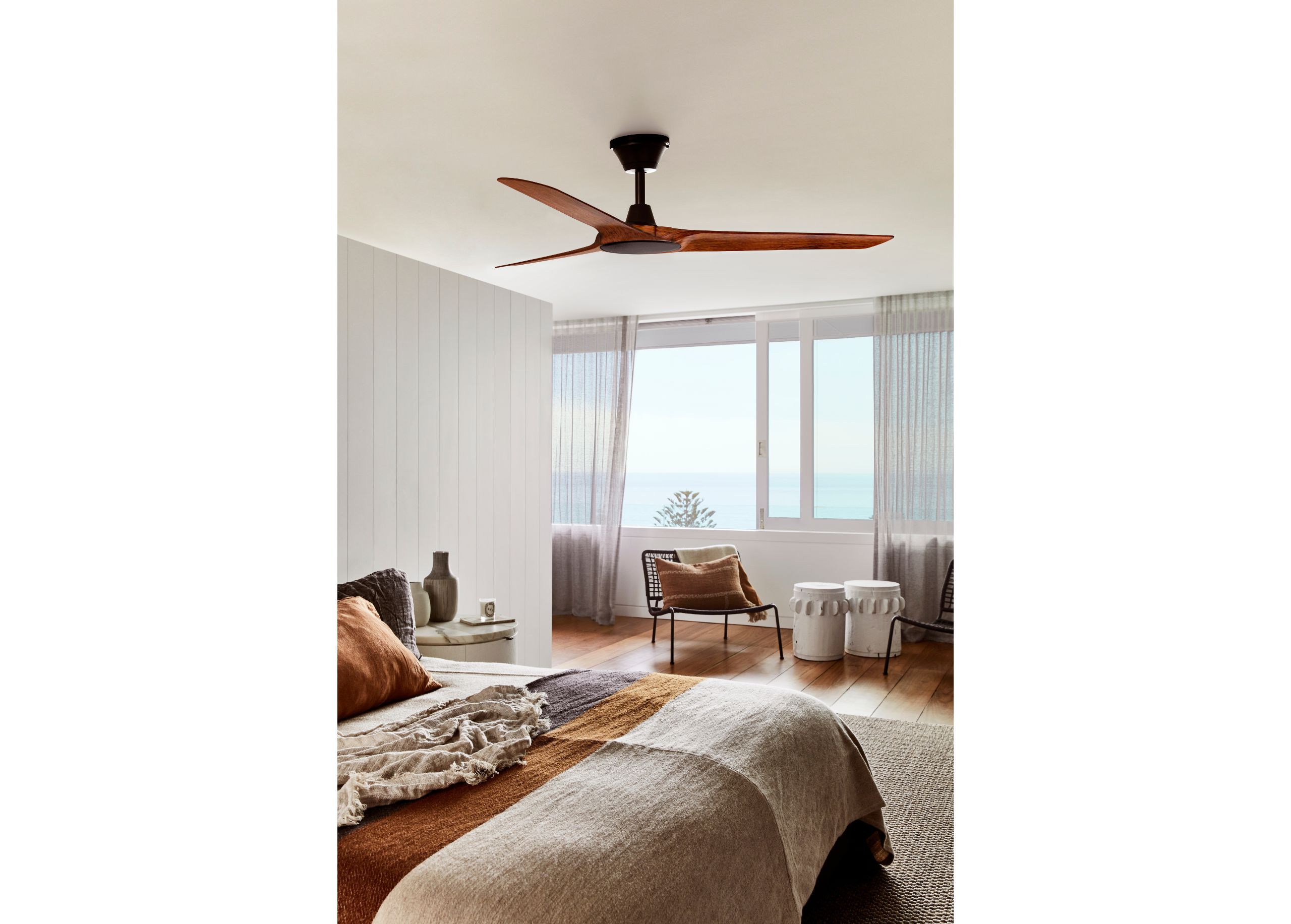 Lucci Air Abyss Deckenventilator, modernes 3-Flügel-Design, weiß, energieeffizient mit DC-Motor