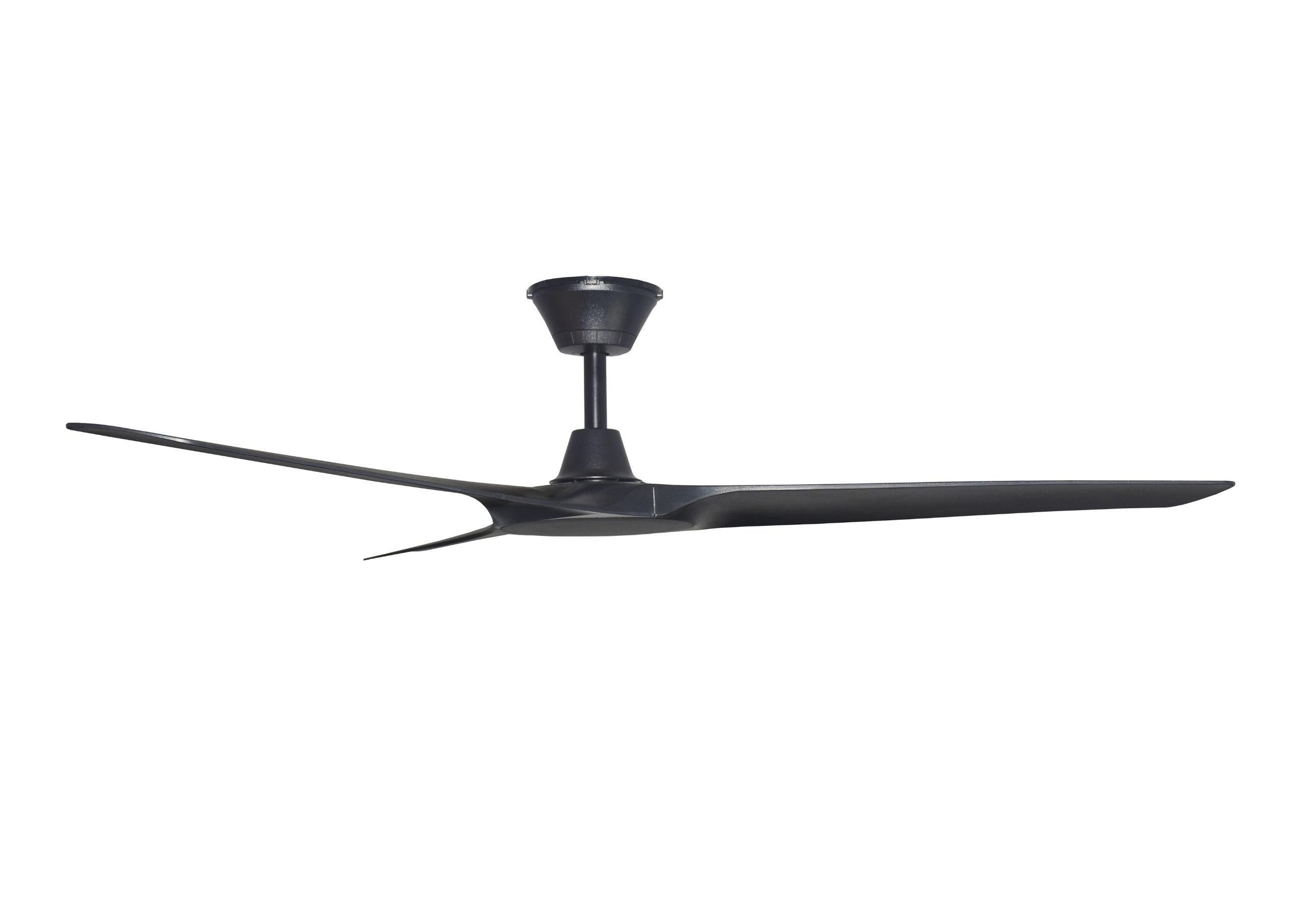 Ventilador de techo minimalista Abyss – aspas delgadas, carcasa plana, pieza de diseño moderno