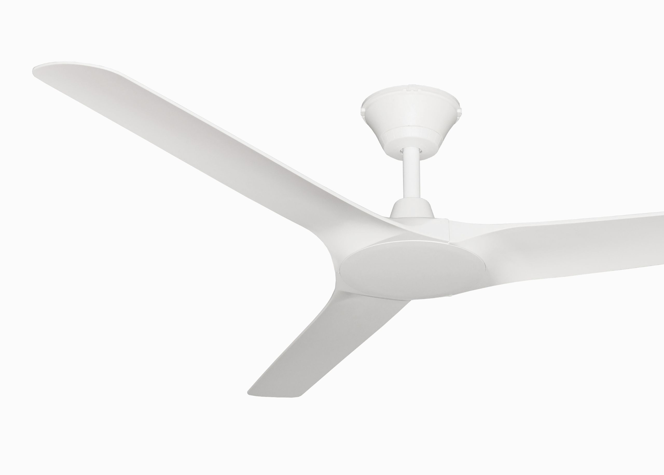 Minimalistischer Deckenventilator Abyss – schlanke Flügel, flaches Gehäuse, modernes Statement