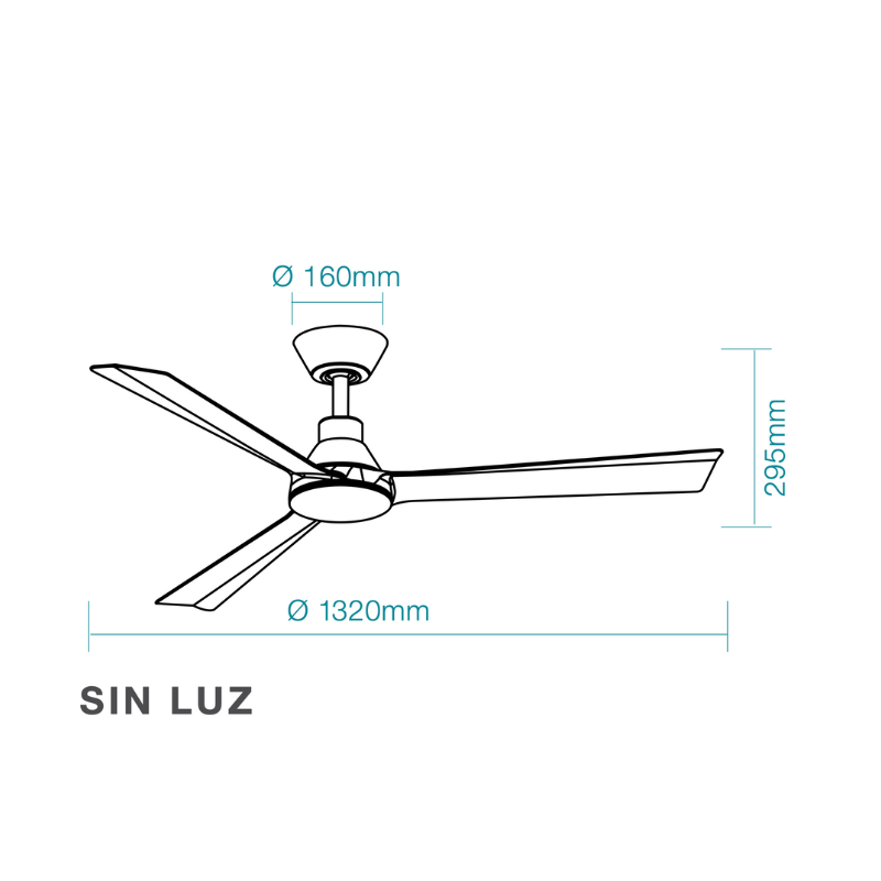 Ventilador de techo DC de 132 cm con WiFi y luz opcional. Riviera Blanco – silencioso, elegante y eficiente para interiores y exteriores.