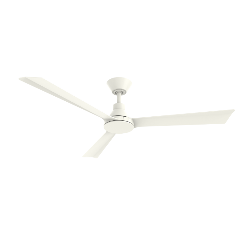 Leiser DC-Deckenventilator mit WiFi, 8 Stufen und optionalem Licht. Riviera Blanco – smart, effizient und ideal für Wohnräume bis 35 m².